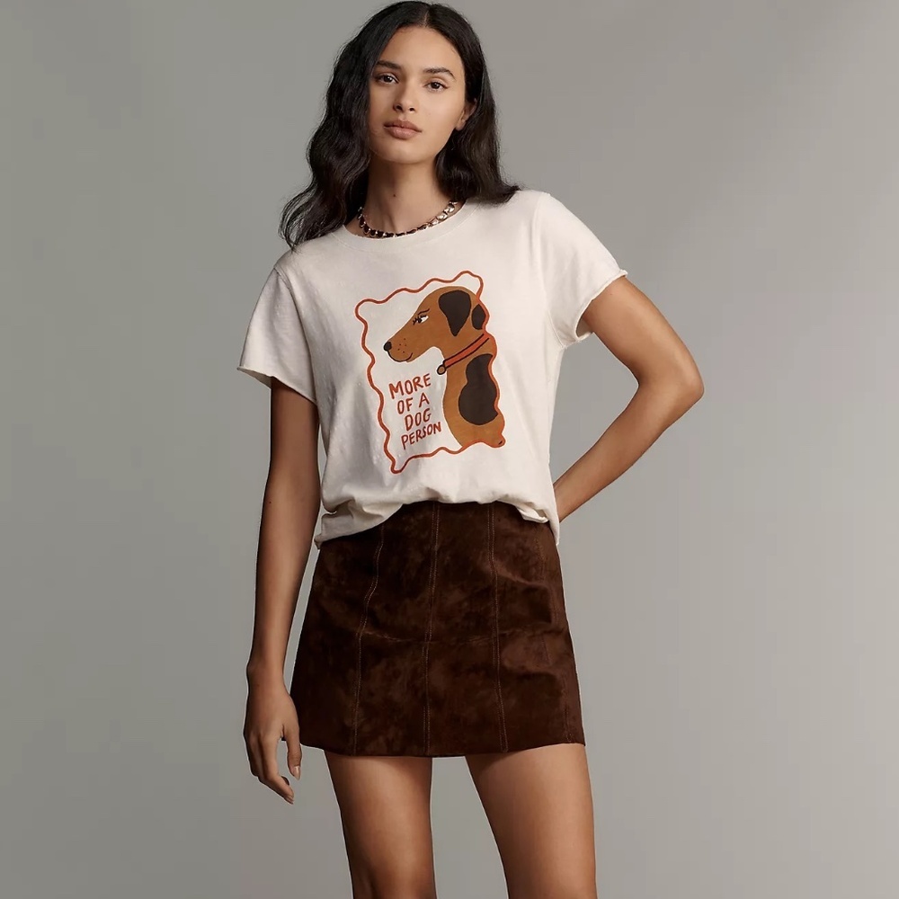 New ANTHROPOLOGIE MAEVE x TULASTRA STUDIO Boxy dog tee